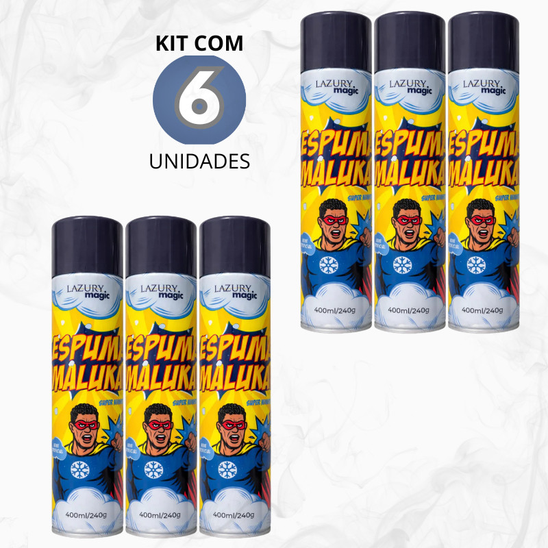 Kit Espuma Spray Carnaval Festa Espuminha Aniversário Neve Balada Artificial 400ml Maluka