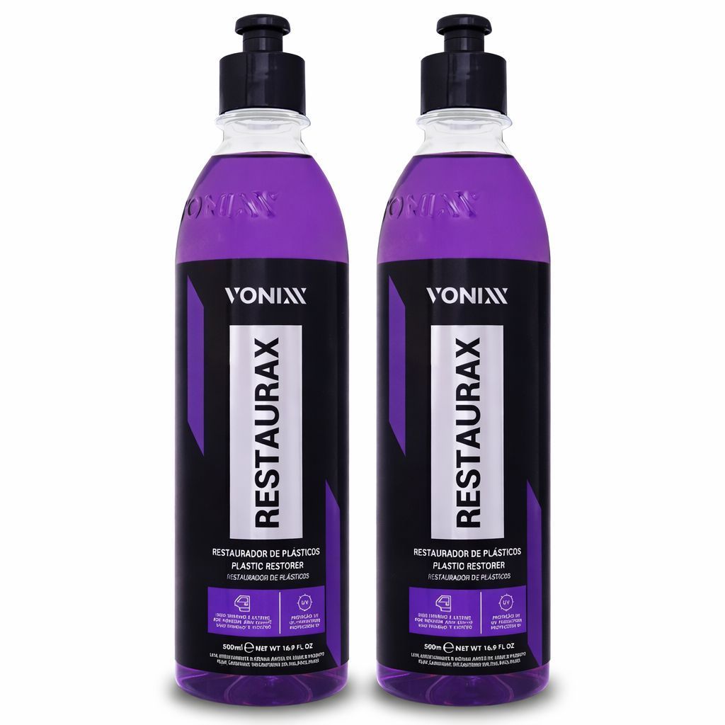 Kit 2 Restaurador De Plásticos Automotivo Restaurax 500ml Vonixx