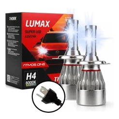 Lâmpadas Super Led H4 - 12/24v 8000k Farol Thork Cx2un