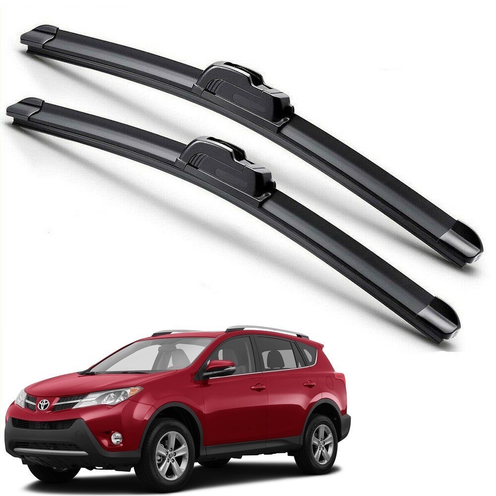 Para 2013-2018 Toyota RAV4 Lâminas De Limpador De Pára-Brisa J-HOOK Silicone Híbrido RAV-4