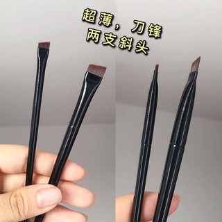 Pincel de delineador ultrafino ultrafino, pincel de sobrancelha oblíquo fino, caneta delineadora de bicho-da-seda, pince