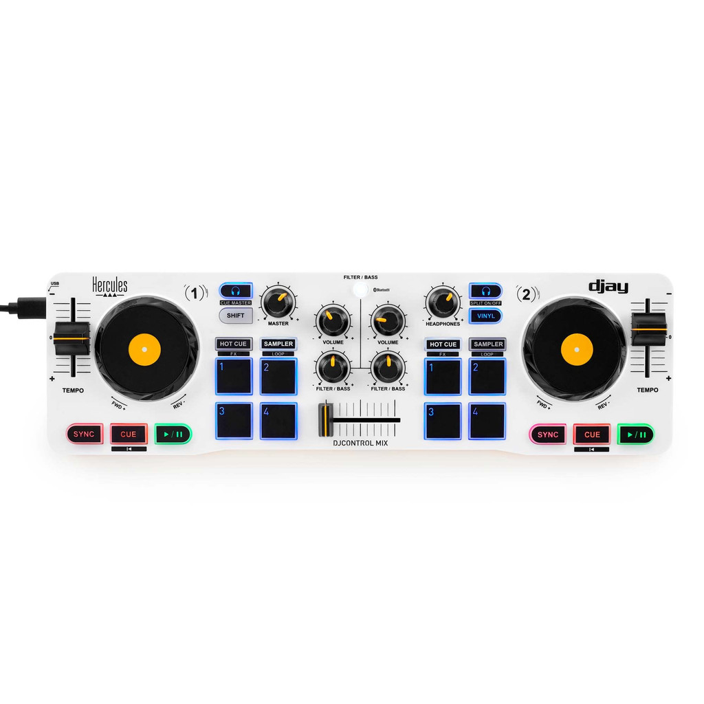 【Produto Oficial Nacional】Hercules DJControl Mix – Controlador DJ sem fio compatível com smartphone/djay e Apple Music