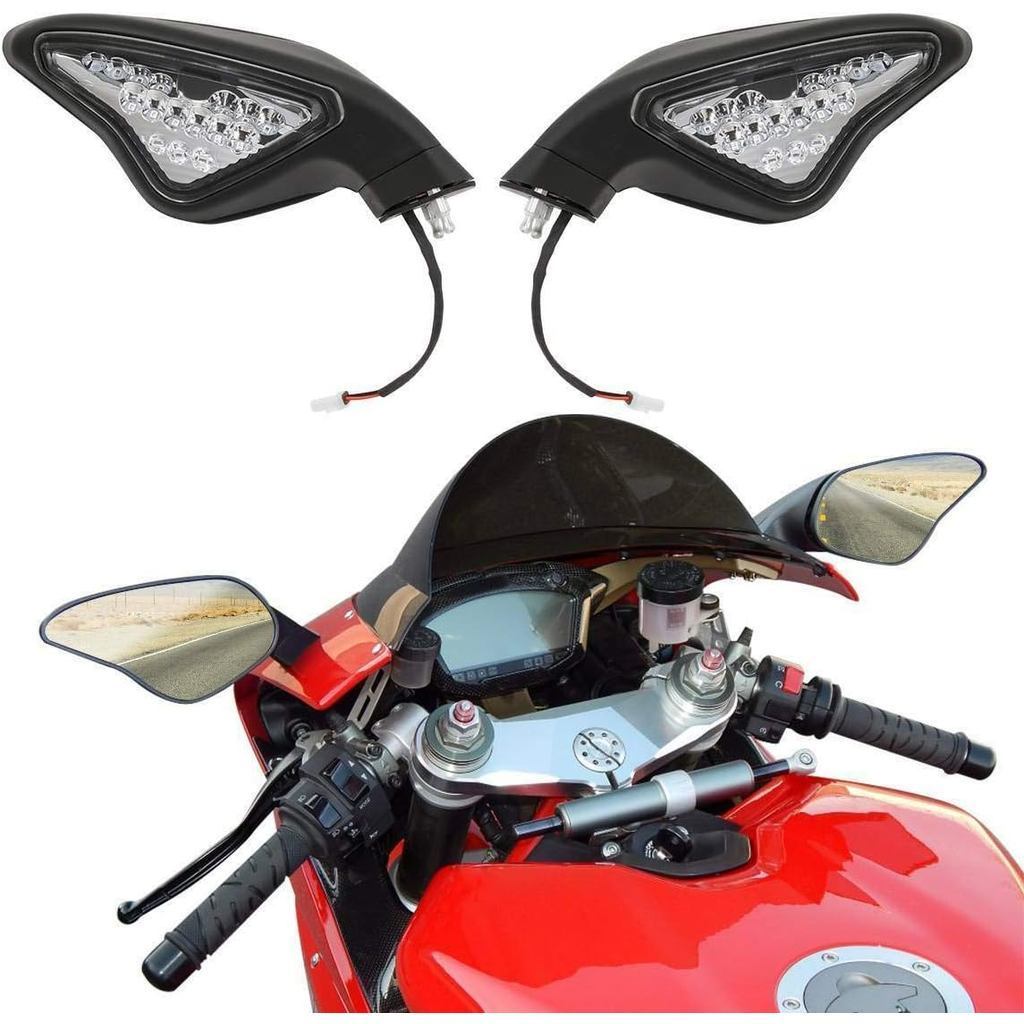 SLMOTO Farol De Neblina Para Motocicleta Espelho Retrovisor DUCATI , Com Luz De Sinalização LED Adequada 848 1098 1098S 