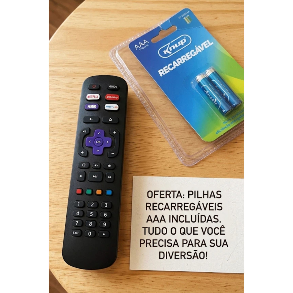 Controle Remoto Compatível Tv Semp Tcl Toshiba Roku Smart Philco Roku SMART LE7358