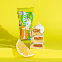 Caixa 16 unid Barrinha Chocolate Branco Limão Zero Açucar Sem Glúten Doce Fit 30g SENSAH! Flormel