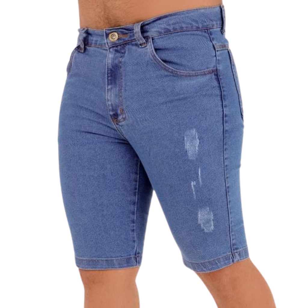 Bermuda Jeans Claro Puidos Sâmara Fashion Variedades