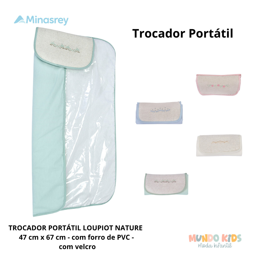 Trocador De Fraldas Portátil Com Plastico E Acolchoado Para Bebe Minasrey
