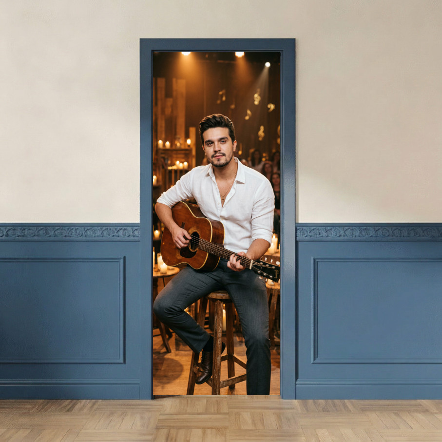 Painel de Porta Luan Santana | Luan City | Tecido Premium | Frete Grátis | Vários Modelos | 85x210cm