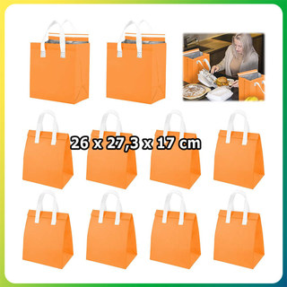 10x Laranja Bolsa térmica bolsa refrigerante bolsa piquenique bolsa para comida viagem para alimentos quentes e frios