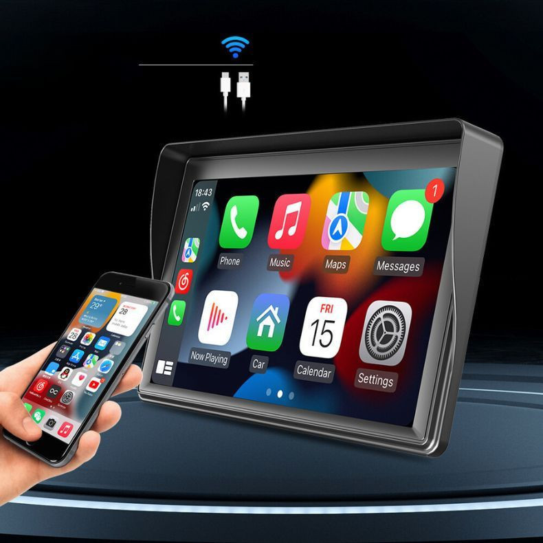 Multimídia Som de Carro Universal Carplay Android e Ios Tela 7 Câmera de Ré - Miniatura 2