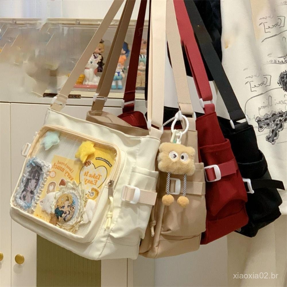 Bolsas Ita LONTIME, Bolsa de Ombro Lolita de Grande Capacidade em PU, Bolsa Tote Criativa Harajuku JK Y2K para Compras