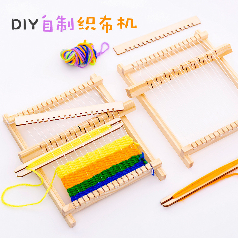 Crianças artesanal diy tecido tear camisola máquina de tricô jardim de infância criativo não tecido máquina de tricô diy