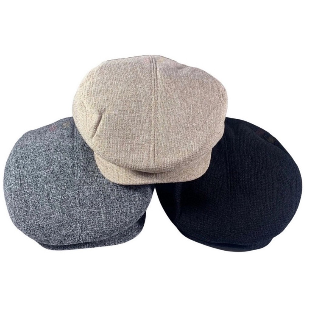 Boné Boina Inglesa Masculina Italiana Estilo Retrô Forrada Tecido Mesclado Com Botão Frontal em Oferta na Shopee