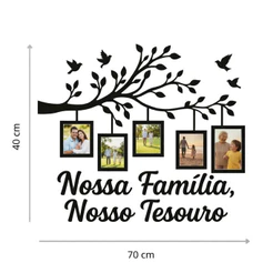 Decoração Sala Quadro de Fotos Porta Retrato Parede Decorativo Mdf 40x70 Árvore Molduras Foto Família