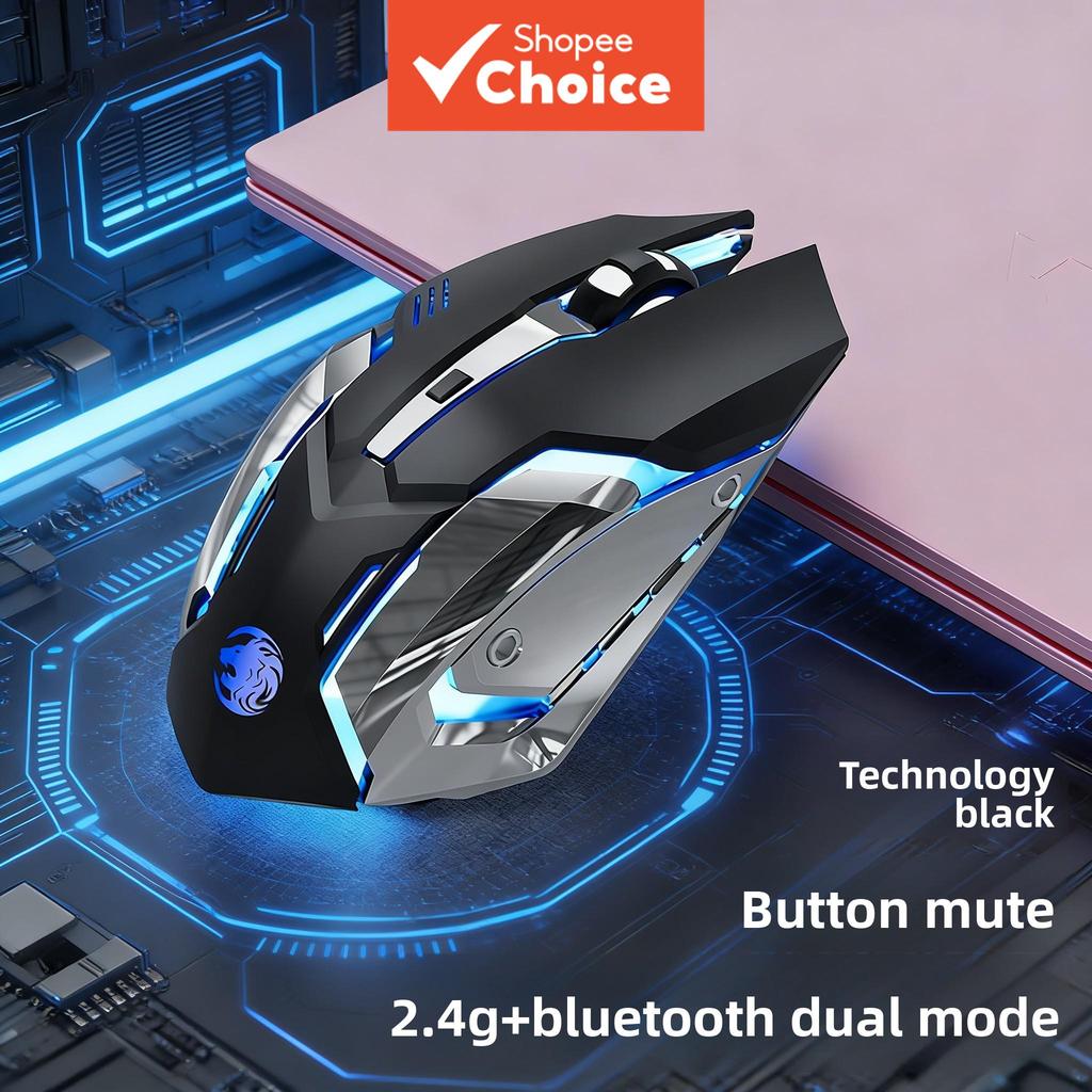 Mouse Gamer de E-Sports, Recarregável, Sem Fio Bluetooth, Silencioso, Periférico Mecânico, USB, para Computador