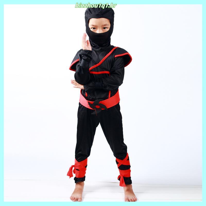 Anime Naruto Baju Para Crianças Fantasias De Halloween Meninos De 4-12 Anos Samurai Prata Blindadas Ninja
