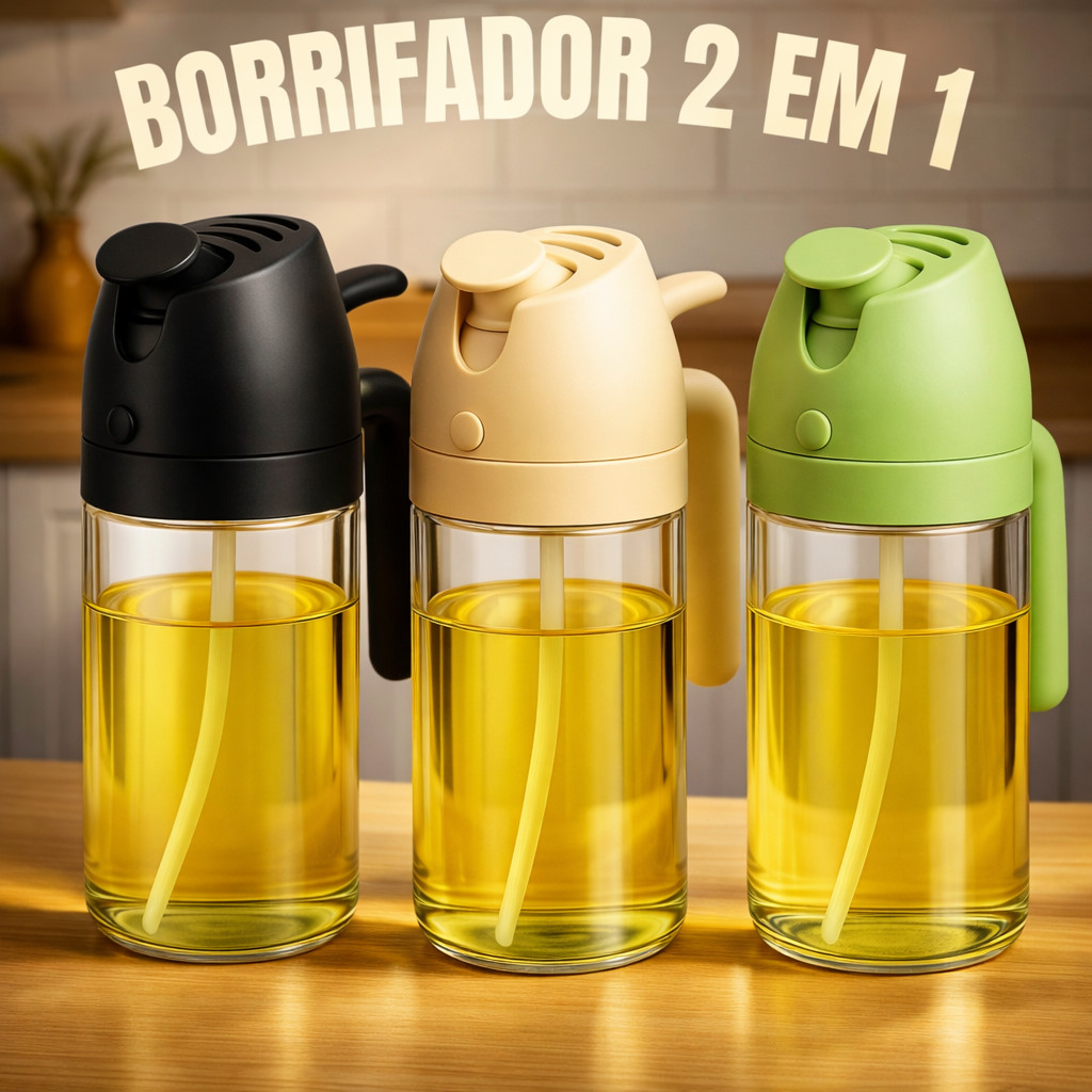 borrifador azeite óleo vinagre 2 em 1 spray vidro 450ml dispenser spray Pulverizador galheteiro dosador cozinha economia