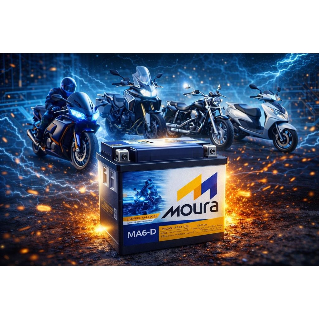 Bateria Moura Moto Original Alta Durabilidade Partida Rápida Modelo:MA6 D
