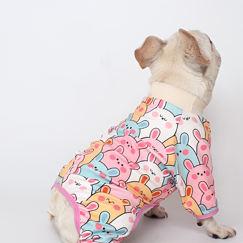 Roupa para Cães Estilo Bulldog Francês e Pug, Pijama de Primavera e Outono, Roupa de Quatro Patas Anti-Queda para Filhot