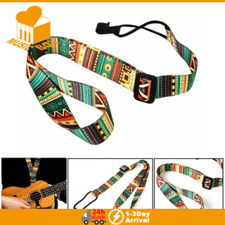 Correia de Ukulele Estilo Étnico Ajustável com Clipe, Cinta para Violão Havaiano, Acessórios para Instrumentos Musicais