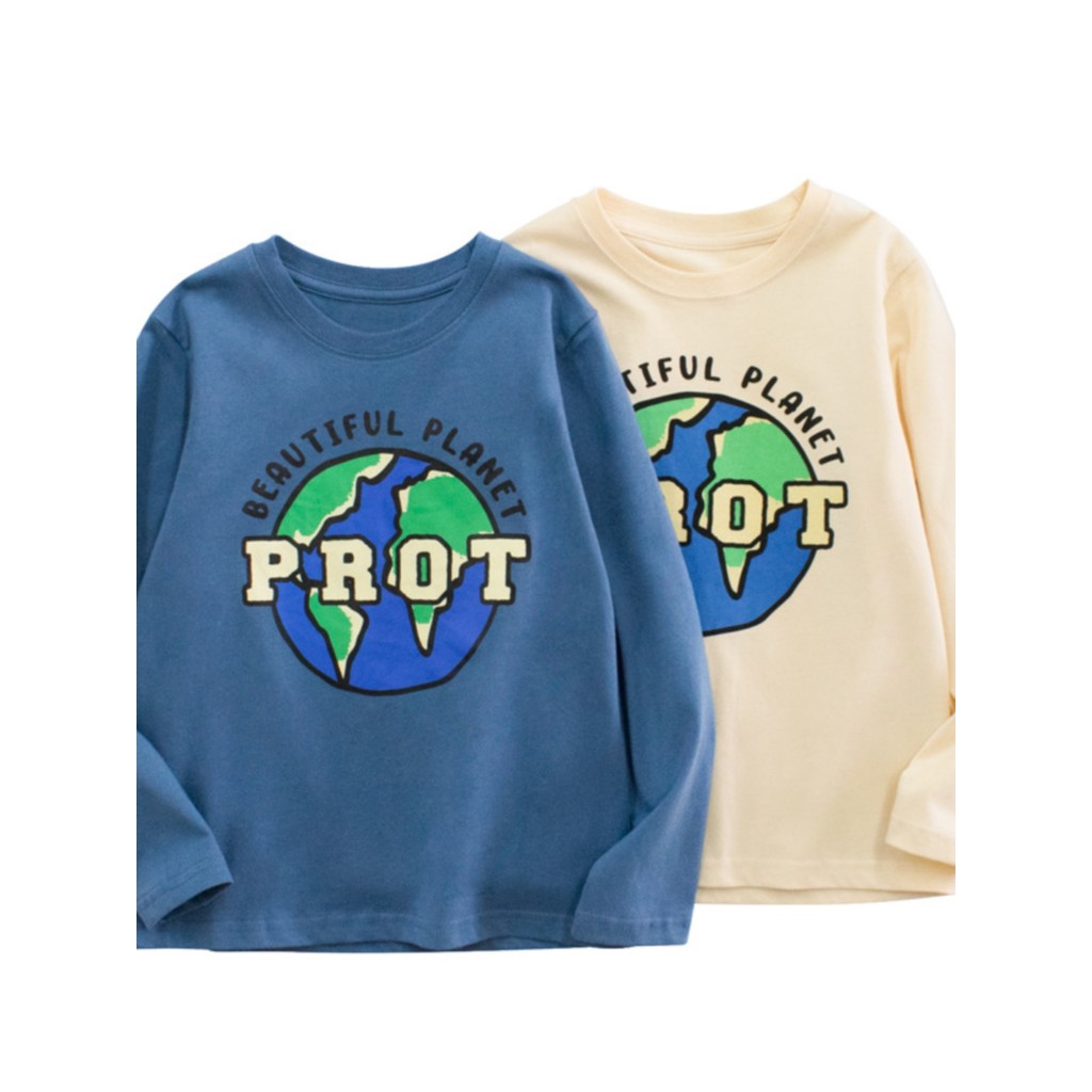 Grrr marca na moda roupas infantis outono inverno novo estilo de manga comprida camiseta meninos médio grande crianças t