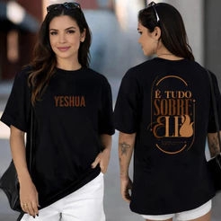 Camiseta Feminina Estampada Yeshua | Cristã | Fardamento Igreja