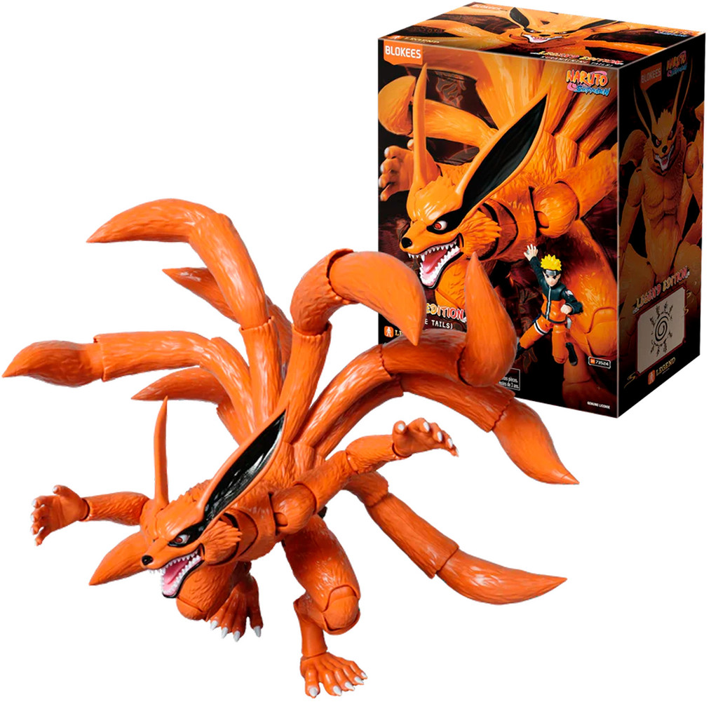 Boneco Articulado Montável Blokees Naruto Shippuden Legend 01 Kurama Nine Tails Colecionável Model Kit