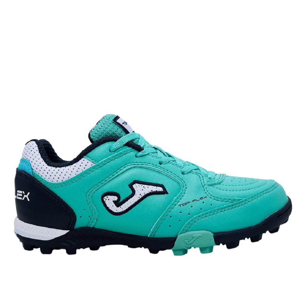 Chuteira de Society Joma Top Flex Infantil Azul Turquesa