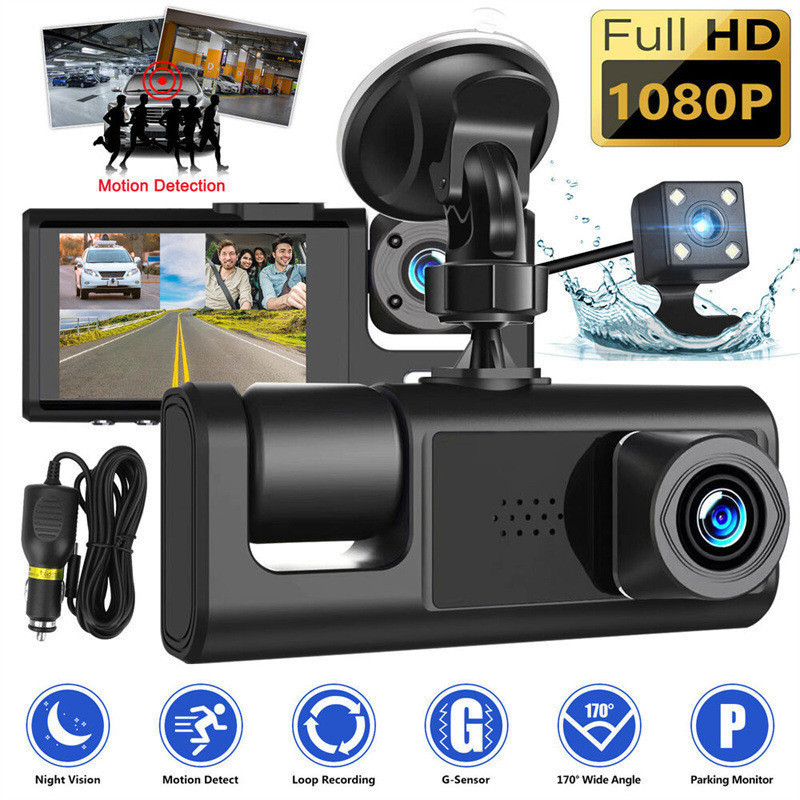 Câmera Carro Wi-Fi Dupla 64GB Full HD 1080P Frente e Traseira com Gravação em Espelho em Oferta na Shopee