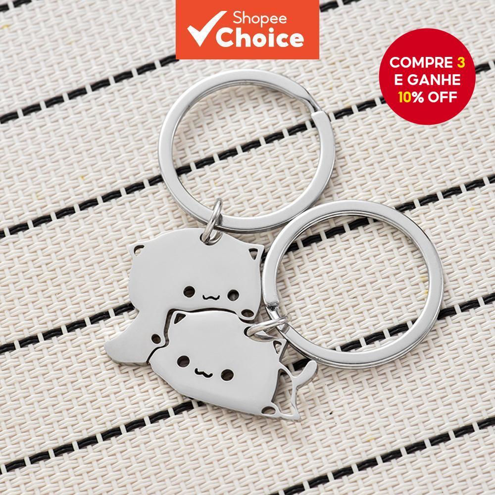 Porta-Chaves De Gato Bonitinho Aço Inoxidável Lovely Pendant Dia Dos Namorados Jóias De Presente em Oferta na Shopee
