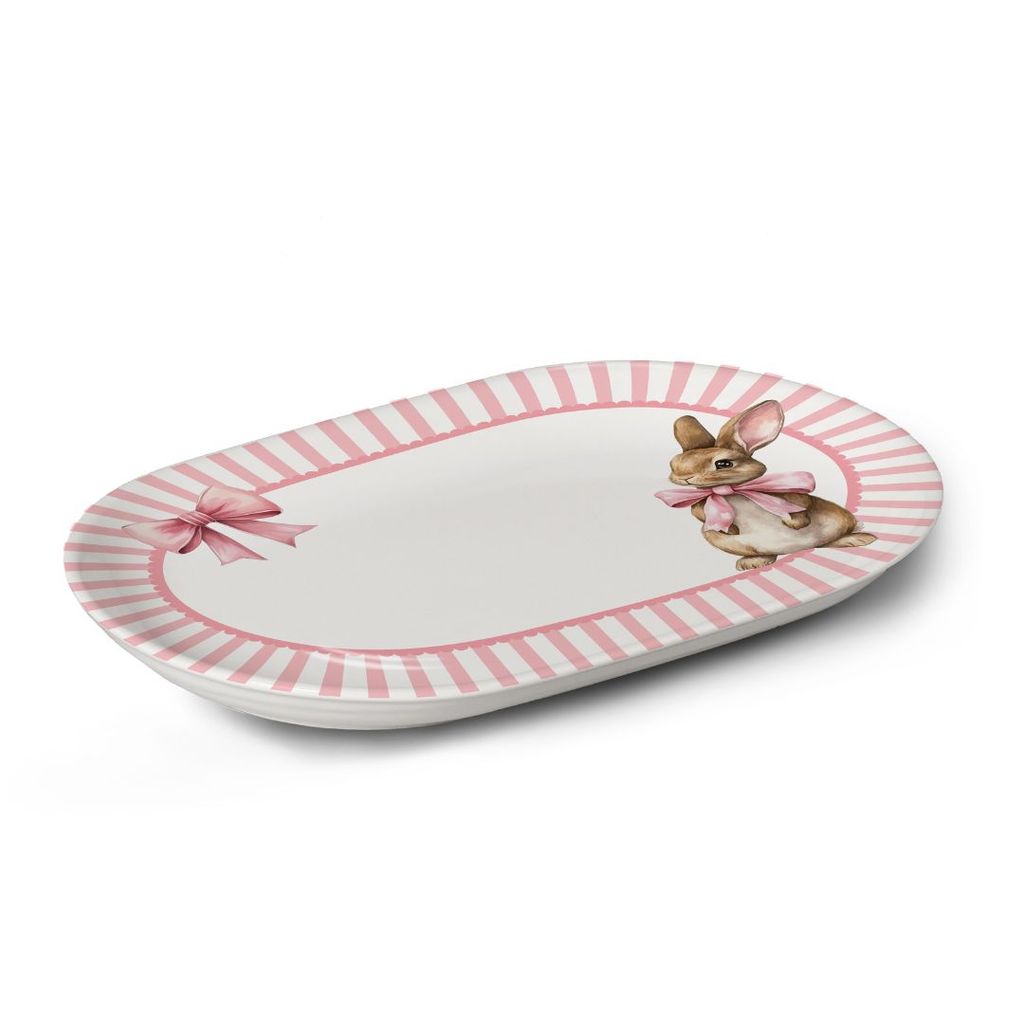 Travessa P/ Servir 34cm em Cerâmica Laço Rosa - Alleanza