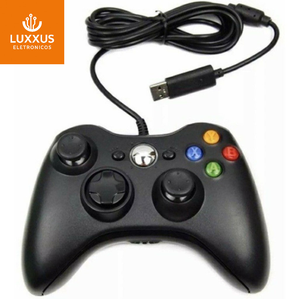 Controle De Xbox 360 Com Fio Para Video Game e PC/ Fat E Pc Joystick Jogo