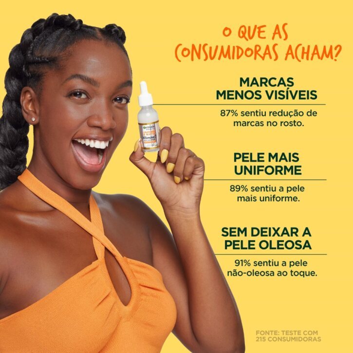 Detalhes do Sérum Facial Garnier Uniform Matte Vitamina C 15ml