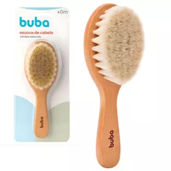 Escova de Cabelo Madeira Com Cerdas Naturais 22198 - Buba