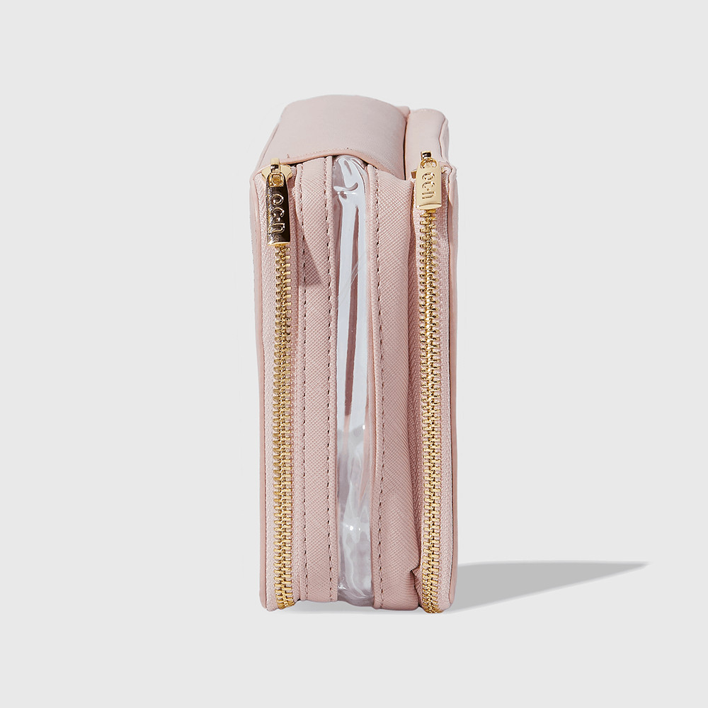 Detalhes do Nécessaire Nude com Transparência - Double Crystal Case