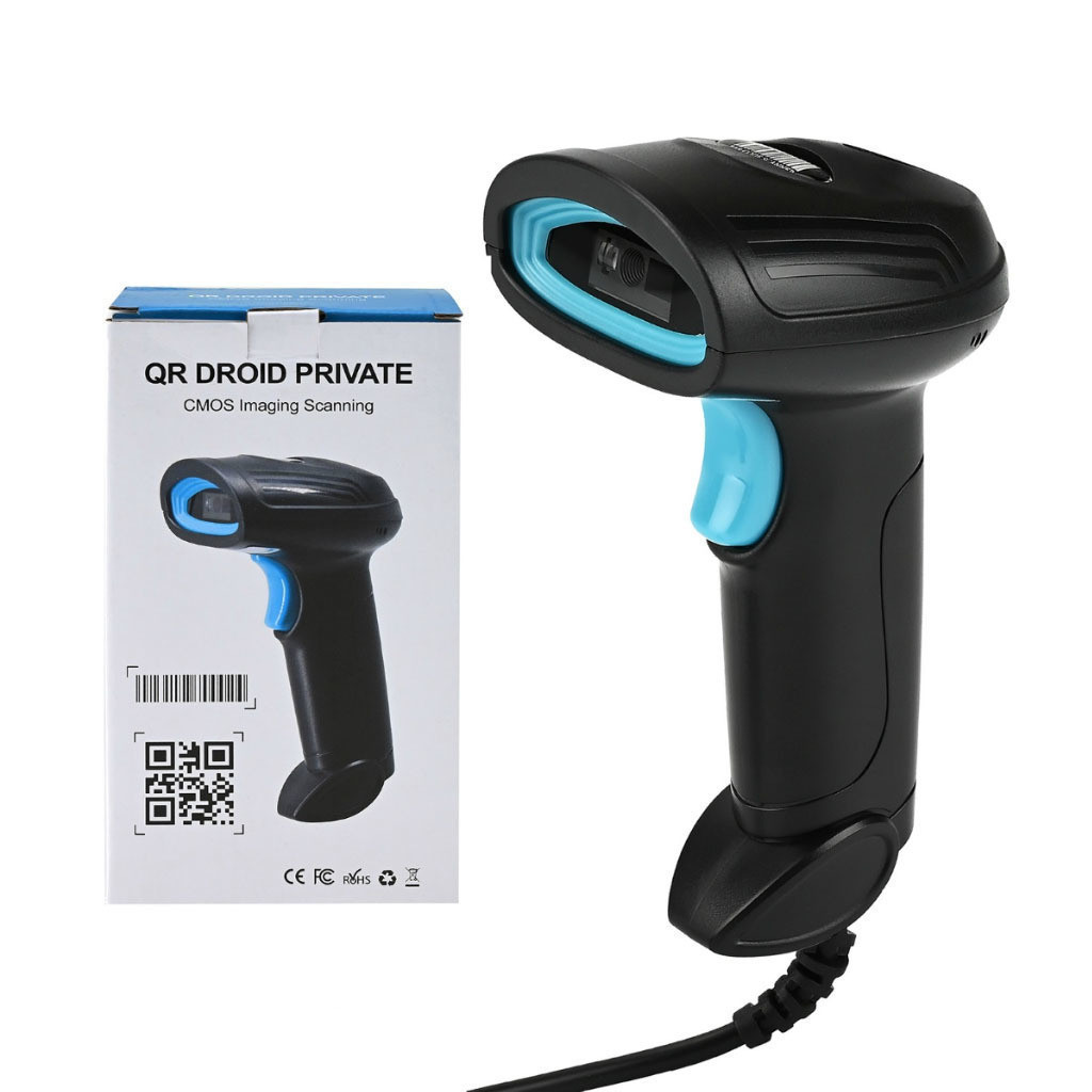 Leitor CMOS USB Com Fio 1,6m para Código de Barras e QR Code | Leitura Rápida e Precisa para Loja/Estoque