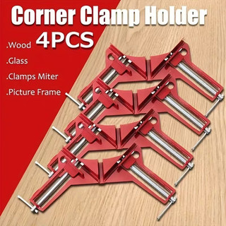 Kit 4 Grampos De Canto Aperto Angular Marcenaria 90 Graus Marceneiro Reformas