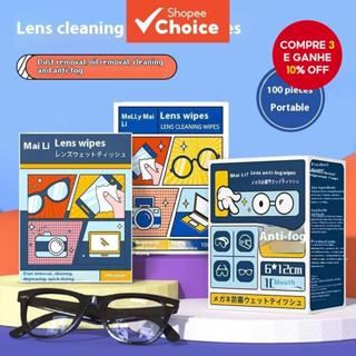 100pcs Toalhetes De Limpeza De Lentes Descartáveis Anti Nevoeiro Remoção De Óleo De Poeira Para Telas De Câmera De Óculo em Oferta na Shopee