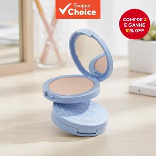 Pó Facial Matte Controle de Oleosidade Maquiagem Compacta Impermeável Sem Falhas com Espelho e Puff [Suave, Longa em Oferta na Shopee