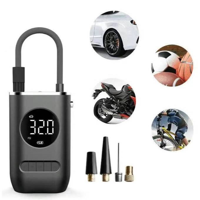 DLICompressor de ar portátil com manômetro digital Para motocicletas, bolas de futebol e bicicletas em Oferta na Shopee
