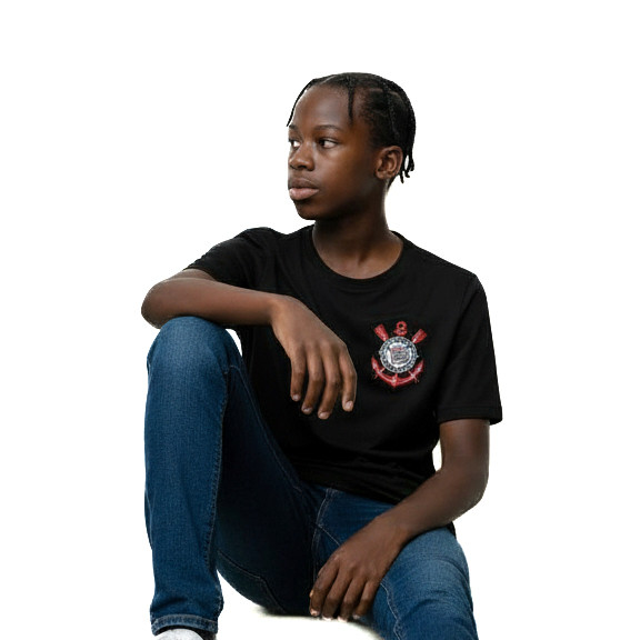 Camiseta Infantil Corinthians Coimbra Torcedor Futebol Confortável Algodão