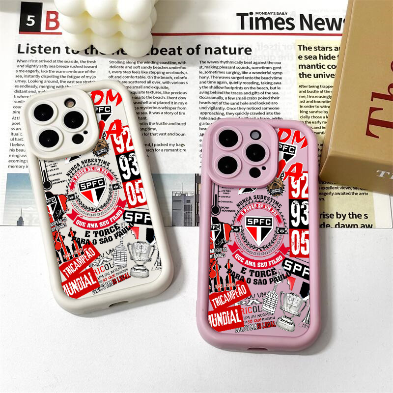 Capinha de celular Futebol São Paulo Soberano para iPhone 17 16 15 13 12 11 pro max 15 plus 14 Pro 17 Air Capa silicone