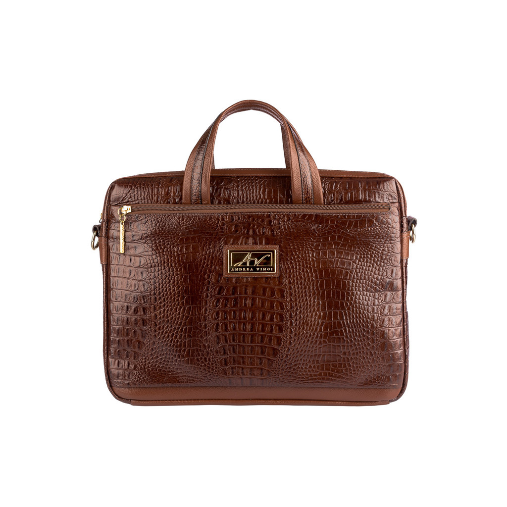 Pasta executiva de couro croco Fabiana