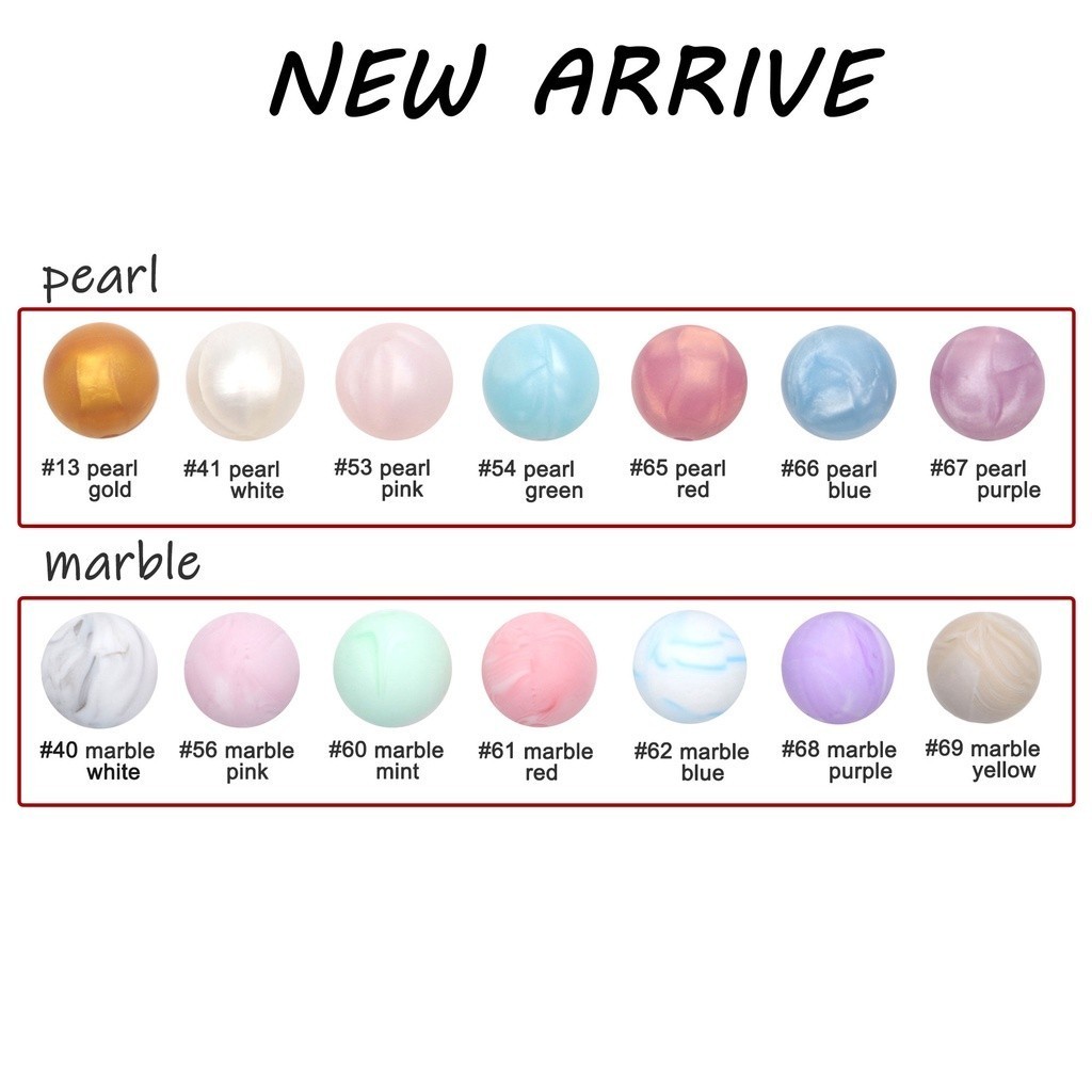 5 Pçs 12/15mm Mable Pérola Silicone Hex Contas Bebê Dentição Brinquedo Diy Jóias Colar Brinquedos Escolher Cor BPA Livre