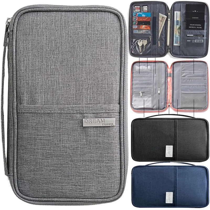Carteira De Viagem Portátil De Grande Capacidade Multifuncional Para Acessórios Porta-Passaporte Criativo Familiar À Pro
