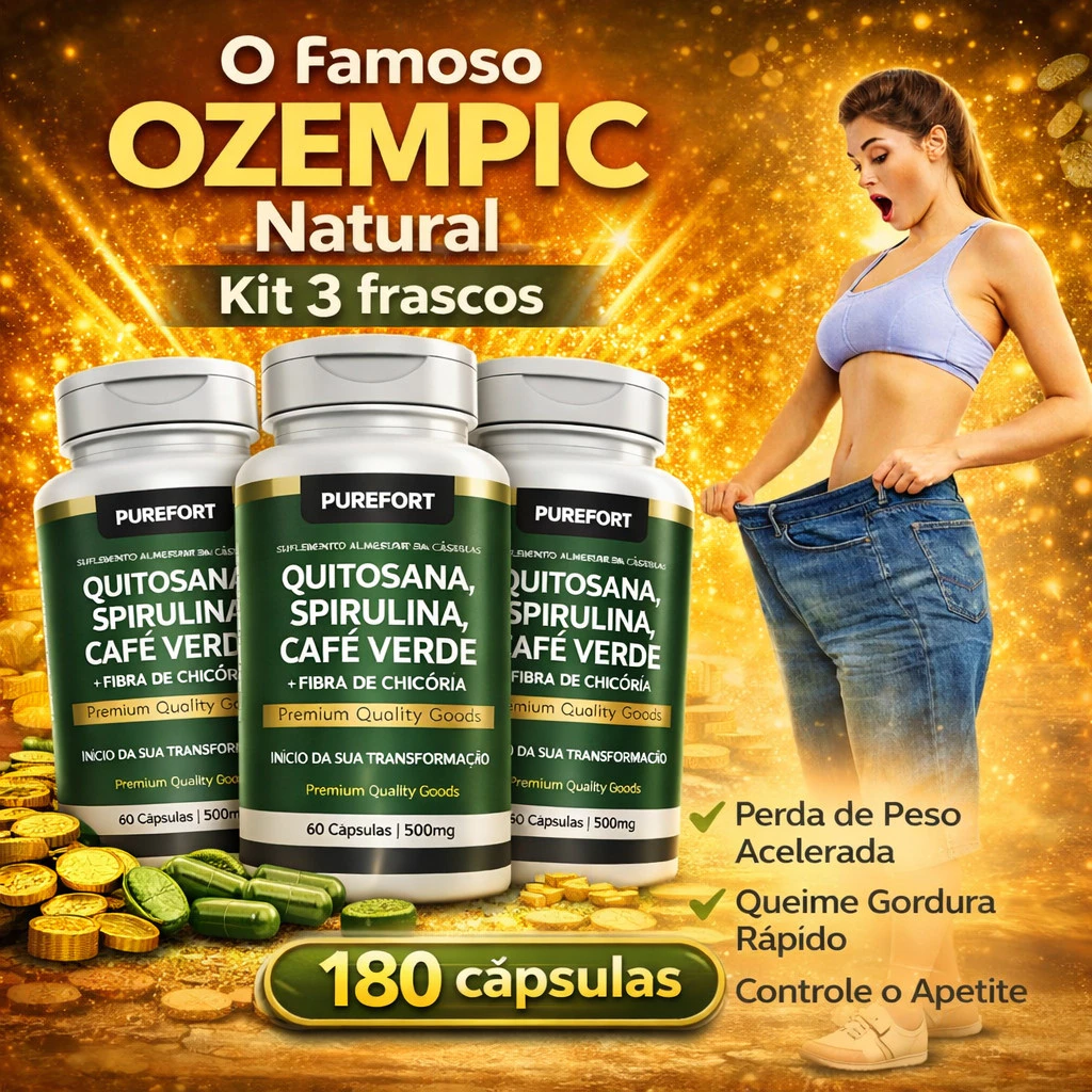 Kit 3x Silhueta Perfeita Quitosana + Spirulina + Psyllium + Fibra de Chicória + Café Verde | 600mg — imagem 1
