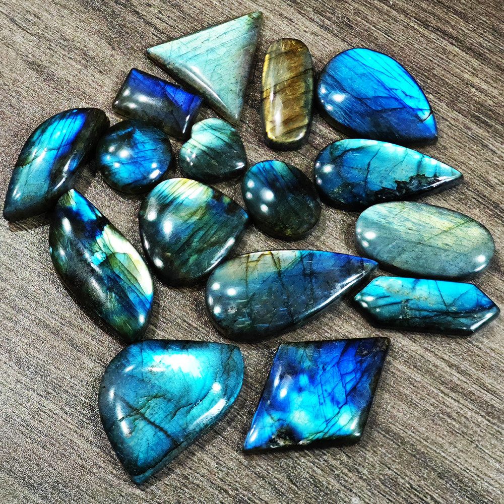 Cabochão Labradorite Natural Em Massa , Pedra Polida Com Parte Traseira Lisa , Faça Você Mesmo , Artesanato , Oval E Pêr