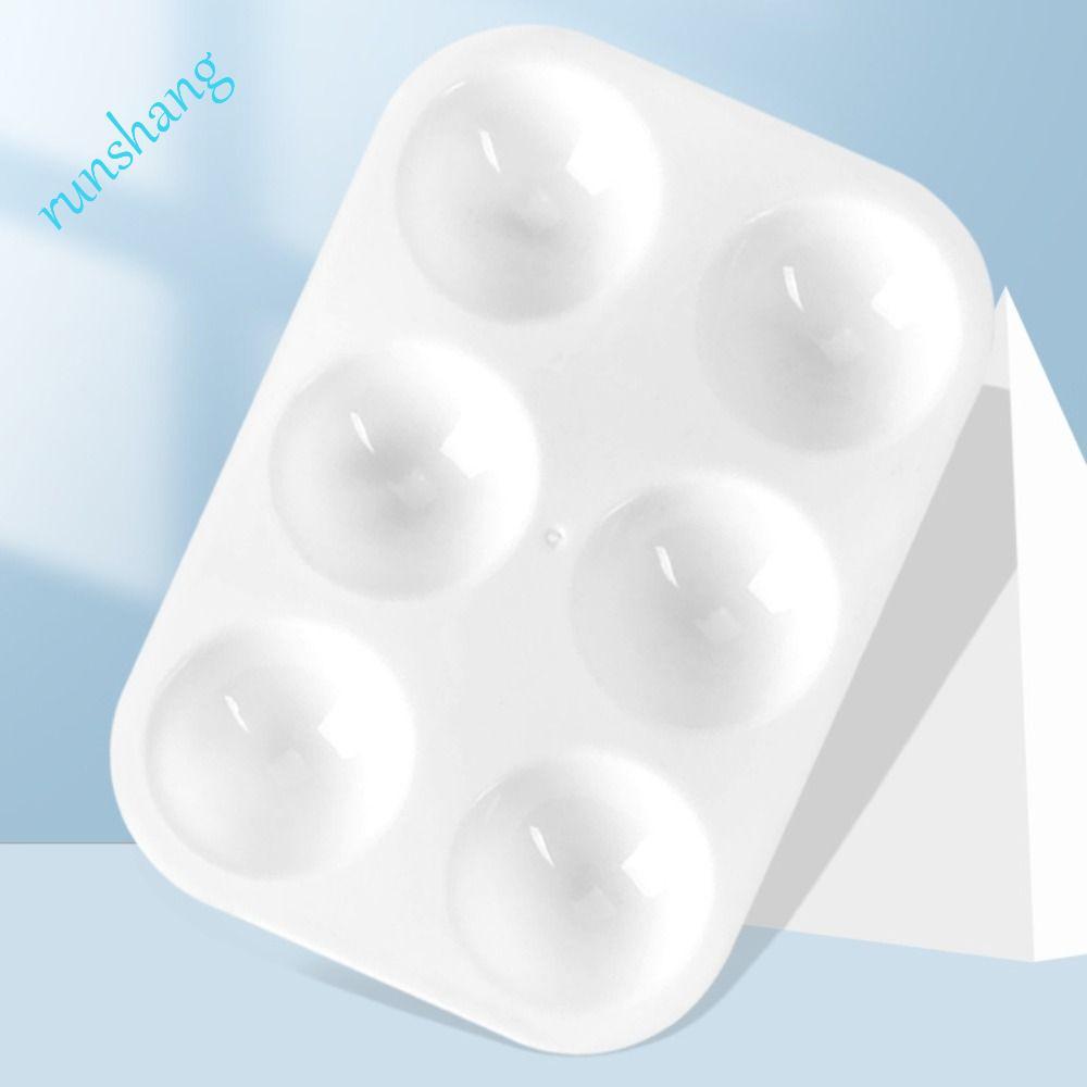 RUNSHANG 10 Peças Paleta De Aquarela , Bandeja Branca De Pintura De 6 Poços Redondos , Arte Retangular