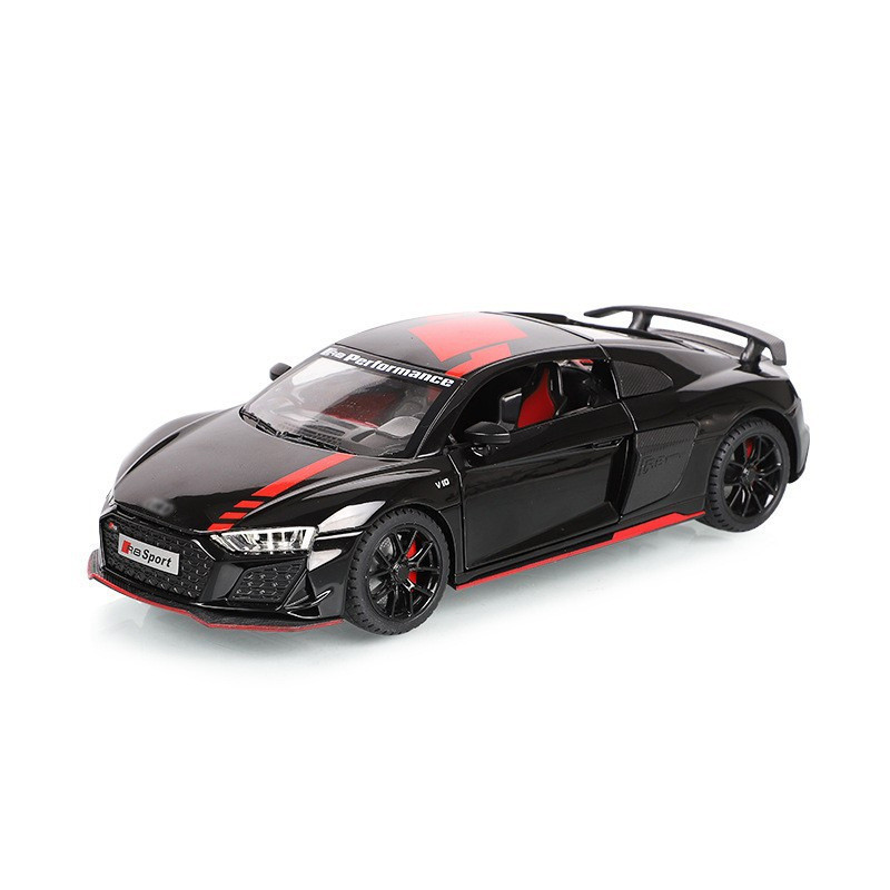 Jianyuan 1: 24 Audi R8 liga carro puxar para trás som luz seis-porta aberta brinquedo das crianças carro esportivo simul