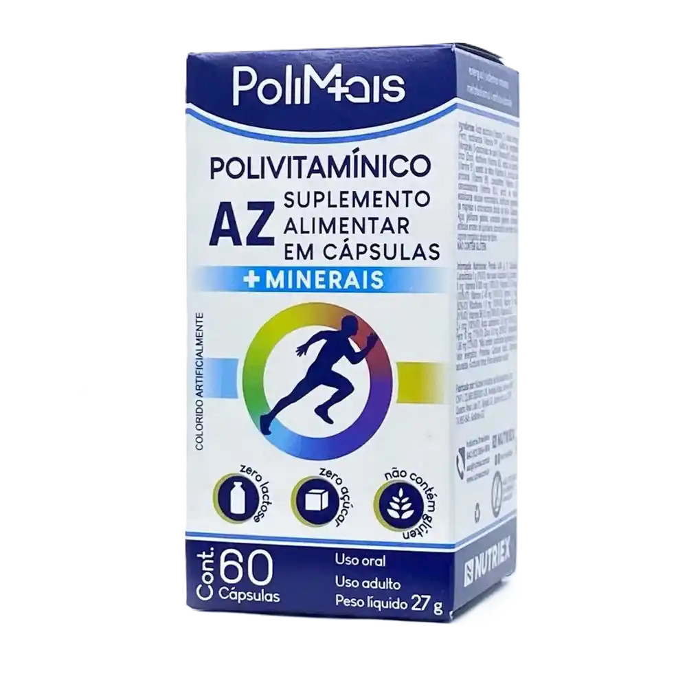 Polimais Polivitamínico A-Z 60 Cápsulas – Suplemento Alimentar